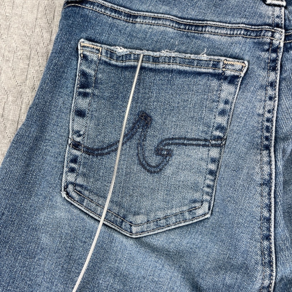 AG Adriano Goldschmied Bootcut Jeans Women 26/25X26 Blue Raw Hem High Rise - Picture 12 of 16
